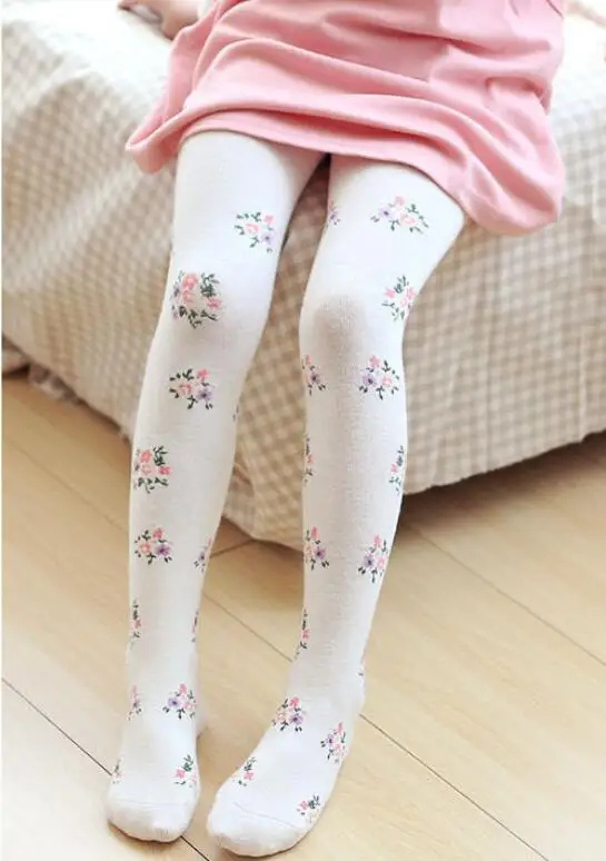 White Tights Колготки для девочек, носки для детей от 2 до 8 лет, белые танцевальные носки для балета, леггинсы для маленьких девочек хлопковые колготки теплые колготки для маленьких девочек - Цвет: White Tights