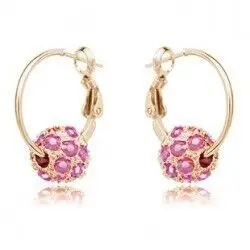

2019 new high quality jewelry, 100% 925 sterling silver ball earrings, Pink Ms earring 085