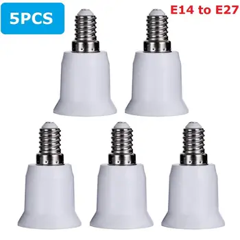 

5pcs E14 To E27 Base Screw Light Lamp Bulb Holder Adapter Socket Converter LED Lamp Base Holder Converters For Home Lighting New