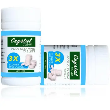 

100PCS Pool Effervescent Tablets Instant Chlorine Dioxide Tablets Cleaner Chemical Float Water Disinfectant On For Swimming Pool