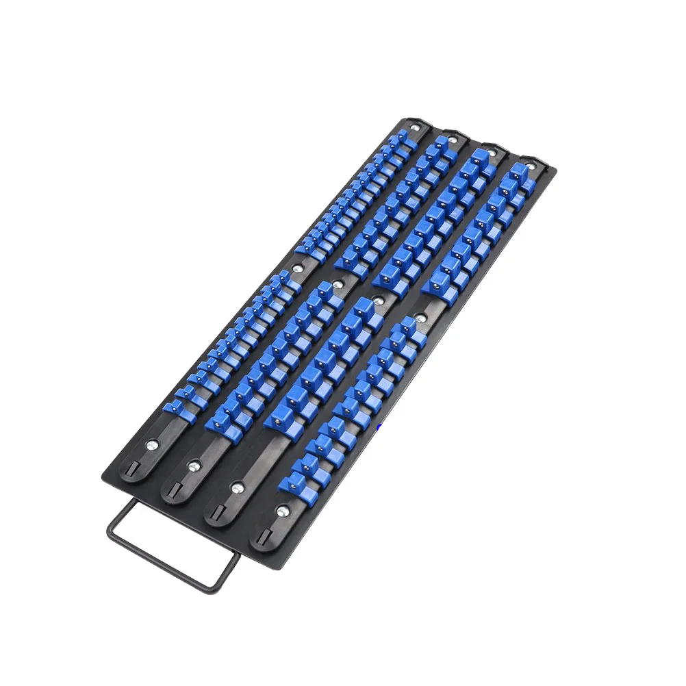 6x Industrial ABS Mountable Socket Storage Rail Rack Holder Organize 1/4 3/8 1/2 