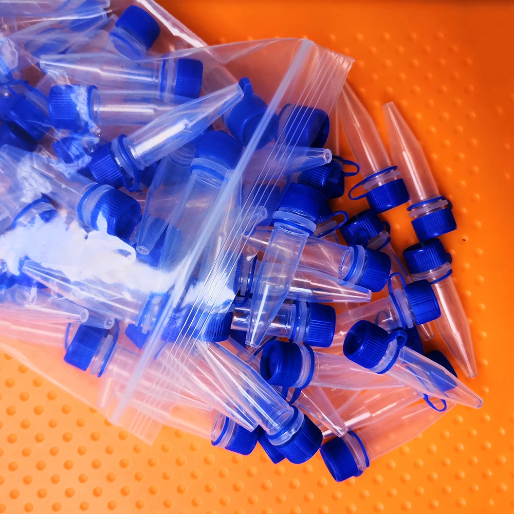 100pcs PP 1.5ml Microcentrifuge Tube Centrifuge Tubes with Screw Cap Plastic Cryotube Lab Test Tubes For Experiment