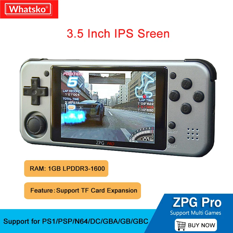 Newest Whatsko GKD ZPG Pro Handeld Game Console Pocket 3.5 Inch IPS Sreen Open Source System Retro Handheld | Электроника
