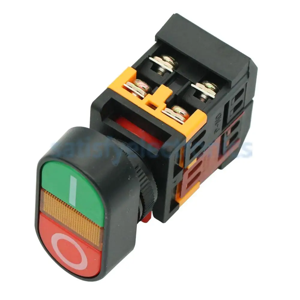 ON-OFF START STOP Push Button w Light Indicator Momentary Switch Red Green CA 