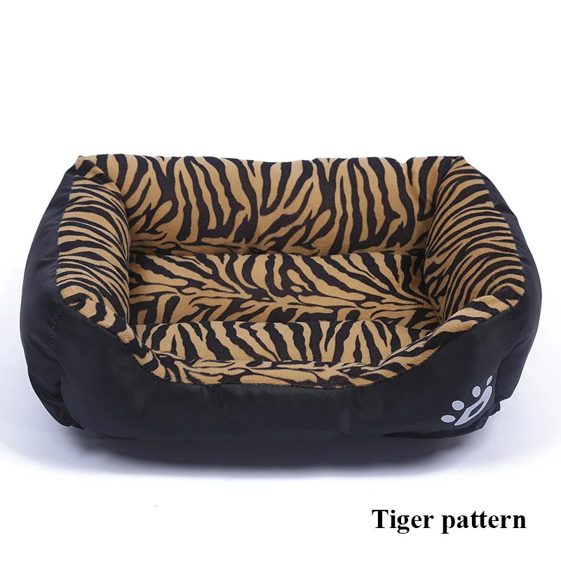 Tiger pattern 11 цветов водонепроницаемая Нижняя мягкая собачья кровать лапа кресло для домашних животных кровати для домашних животных Флисовая теплая кровать для кошки дом pet shop cama perro - Цвет: Tiger pattern