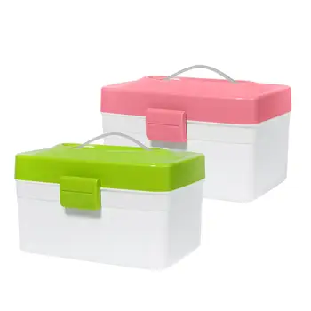 

Small Plastic Storage Box Medical Box Organizer Multi-Functional Portable Medicine Cabinet Family Emergency Kit Box