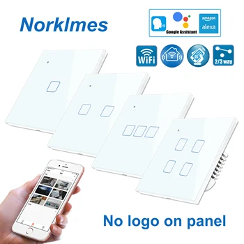 

Smart Wifi Touch Wall Switch Lighting 1/2/3/4 Gang Dimming curtains fans Smart Home Drive works with Alexa Google Family