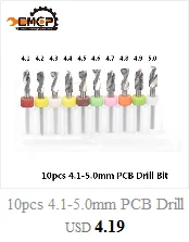 50 шт. 0,5 0,6 0,7 0,8 0,9 мм PCB сверло набор печатная плата микро сверло 3,175 мм хвостовик ЧПУ сверло