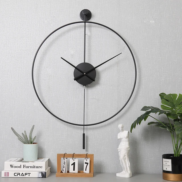 Nordic Simple Creative Wall Clock Modern Design Spanish Style Home Living Room Decoration Mute Large Wall Decor Watchs Crafts 1