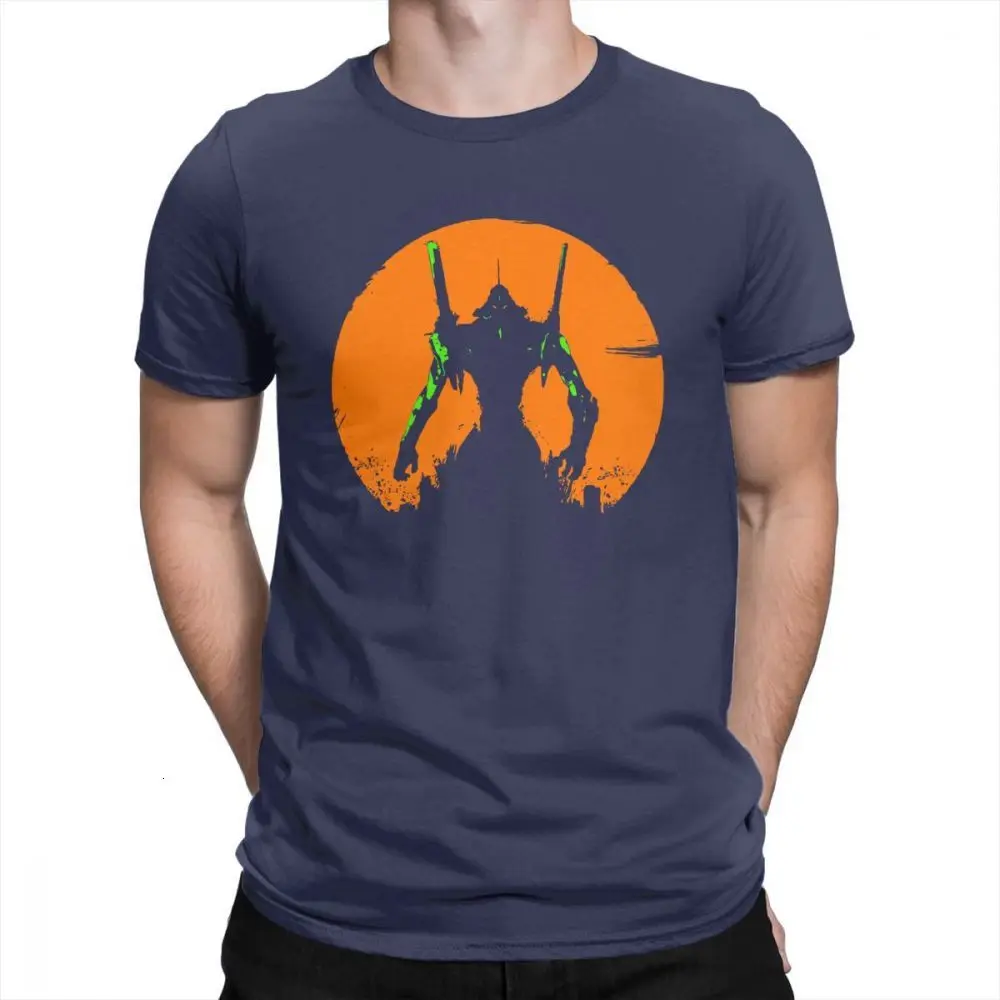 Navy Blue One yona Man Футболка «Evangelion» Забавные футболки EVA с круглым вырезом одежда с короткими рукавами футболки из чистого хлопка, летние топы - Цвет: Navy Blue