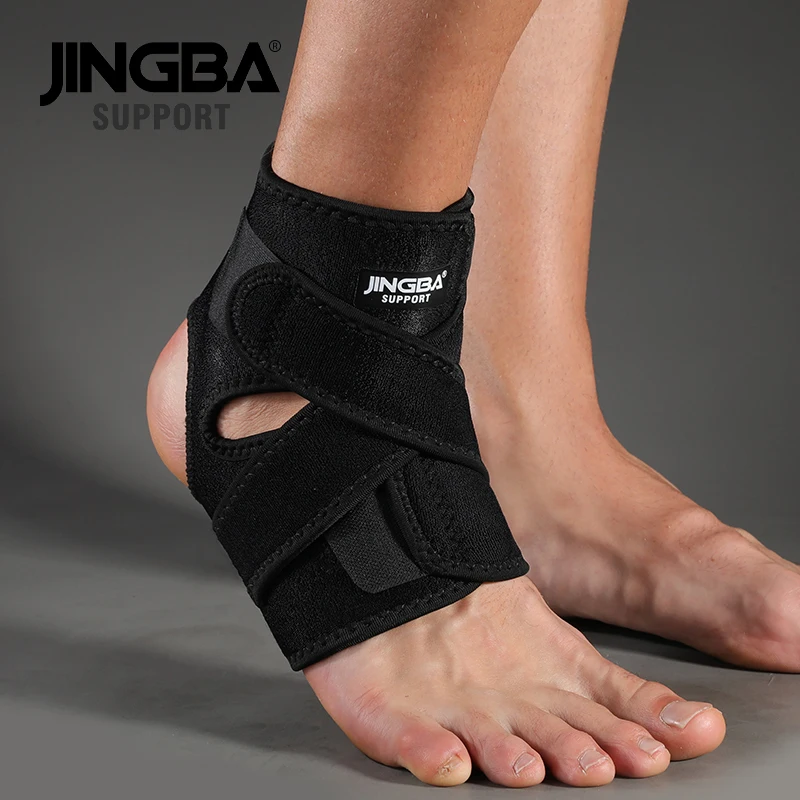 JINGBA SUPPORT 1PCS 3D Neoprene Adjustable Ankle Support Protector Football Basketball Brace Protective tobillera | Спорт и