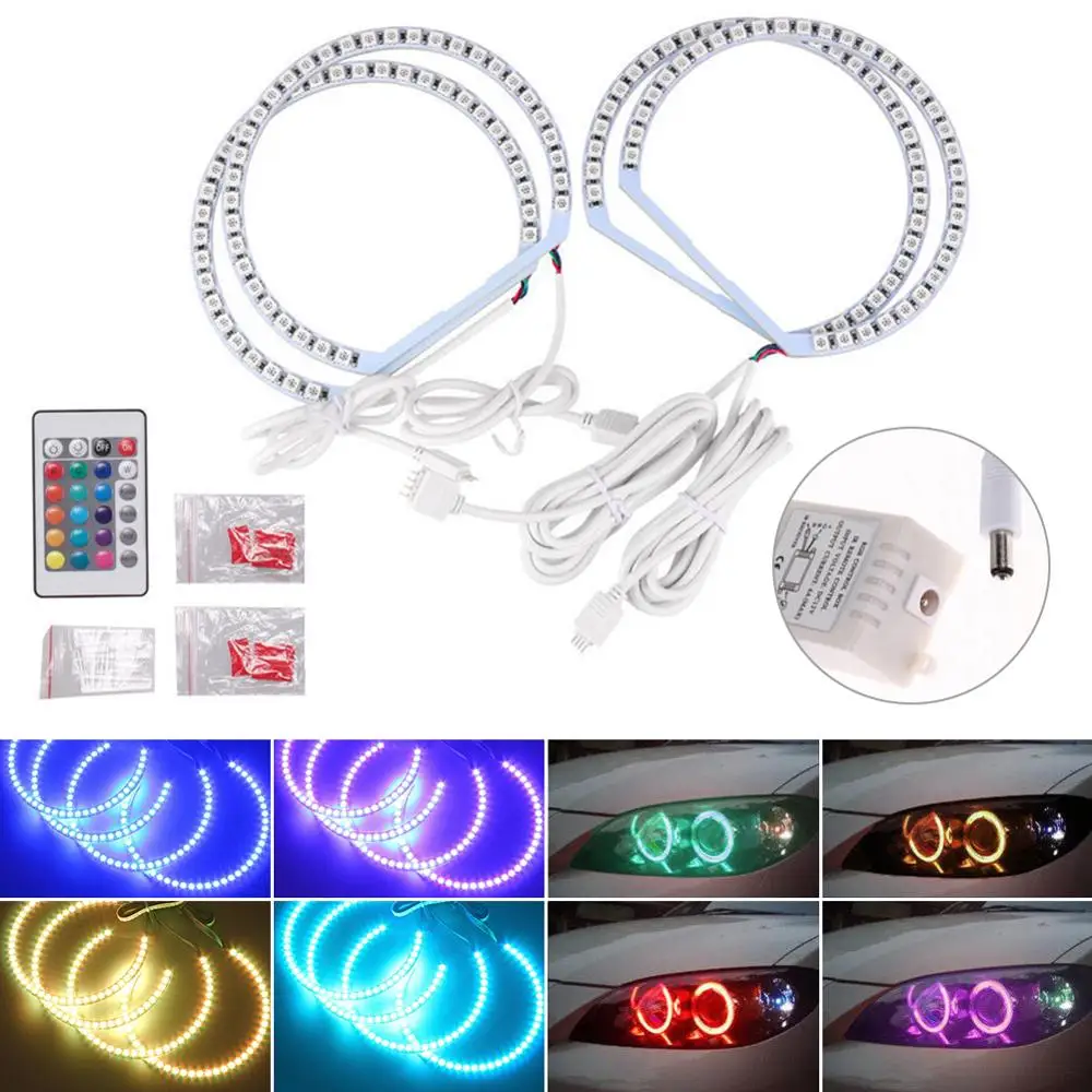 

Car Multi-Color 5050 RGB Flash SMD Led Angel Eyes Halo Rings Running Light For BMW E36 E38 E39 E46