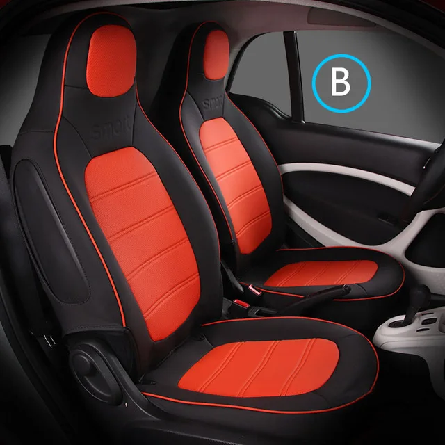 Orange-B Автомобильный кожаный Универсальный чехол на все сезоны, украшение для Smart fortwo 453, автомобильные аксессуары, стильный интерьер - Название цвета: Orange-B