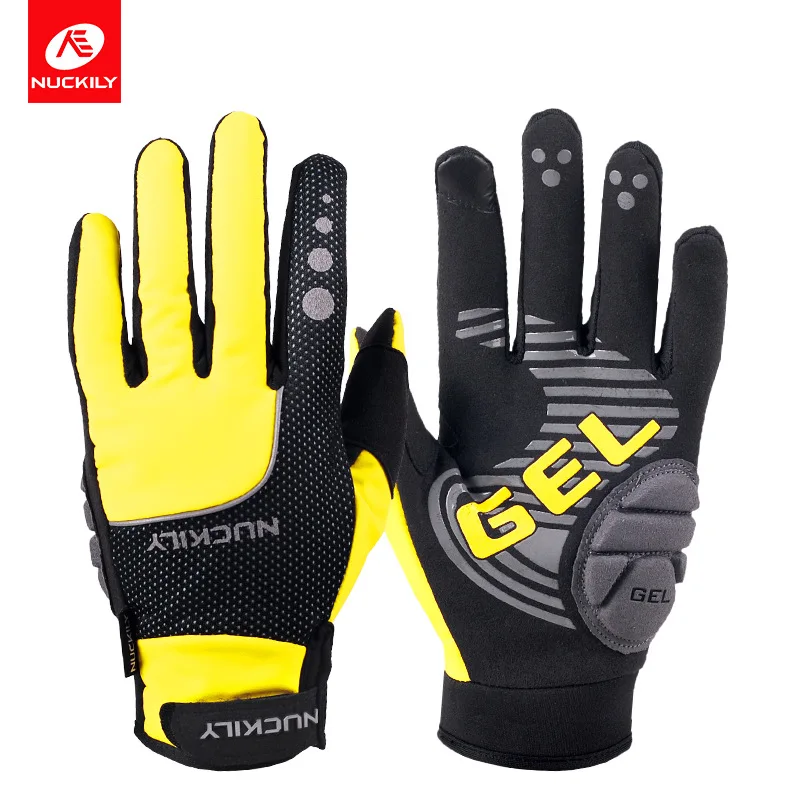 

NUCKILY Gloves Cycling Cold-proof Unisex Waterproof Winter Fluff Warm Gloves Touchscreen Cold Weather Windproof Anti Slip Glove