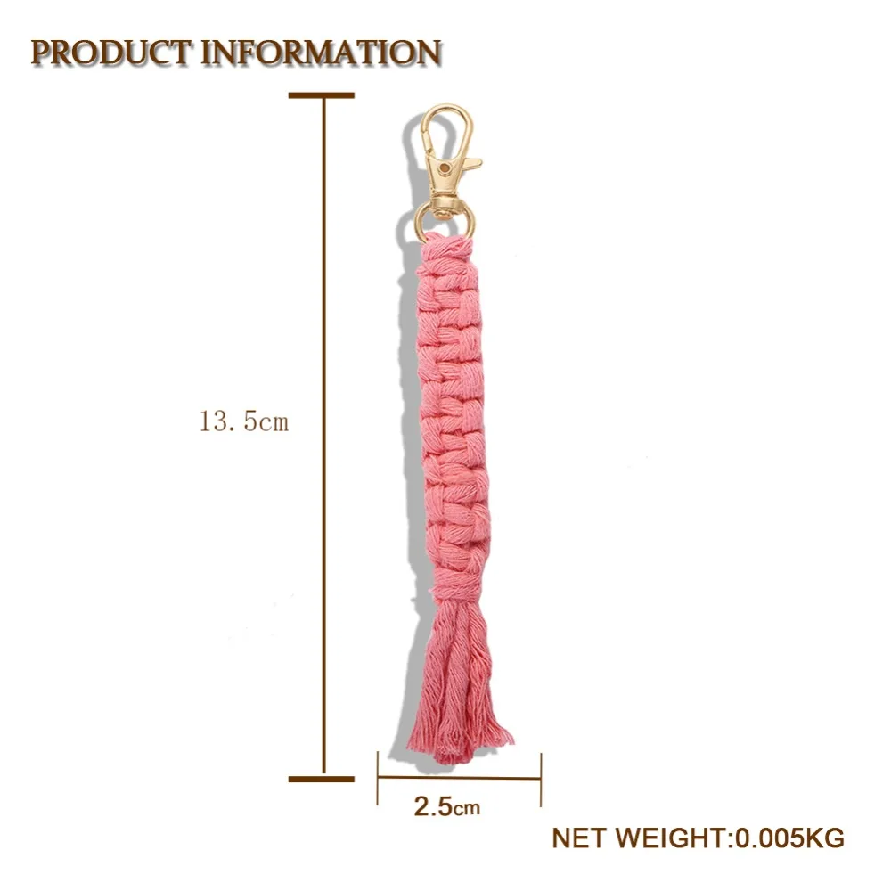 Ladyfirsy friendly Keychians Bohemain хлопковый шнур ручной работы Плетение кисточкой подарок на день рождения для друга автомобиля ювелирный брелок для ключей