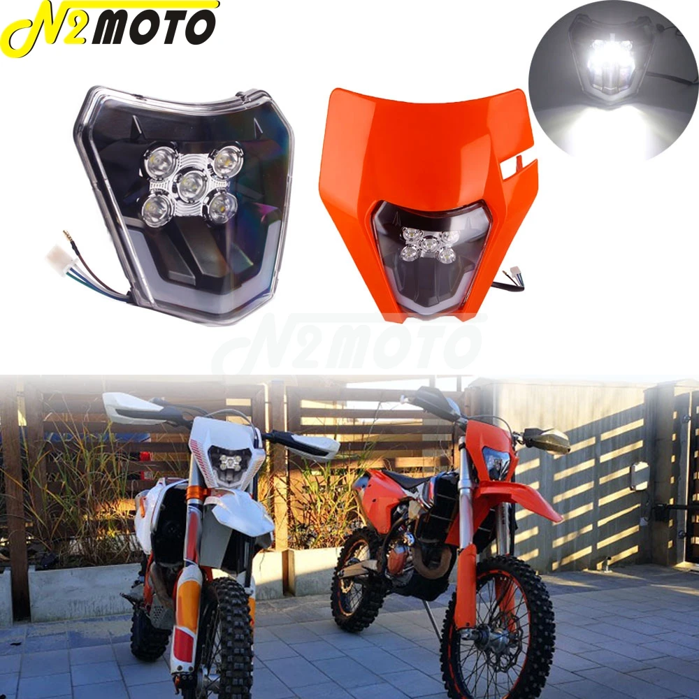 Motocross Dirt Bike 12V 55W LED Headlights For EXC EXCF MXC LC4 520 525