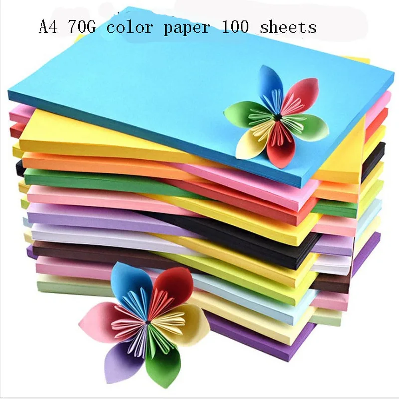 

70g A4 copy paper, color printing paper, handmade origami, advertising paper, 100 sheets mixed color paper
