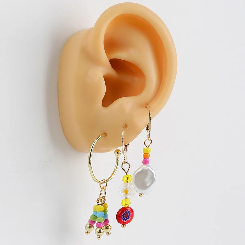 3 unids/set bohemio de cristal cuentas de vidrio blanco Irregular pendientes colgantes perlas para mujeres, hecho a mano con cuentas pendientes|Pendientes con forma de gota| AliExpress