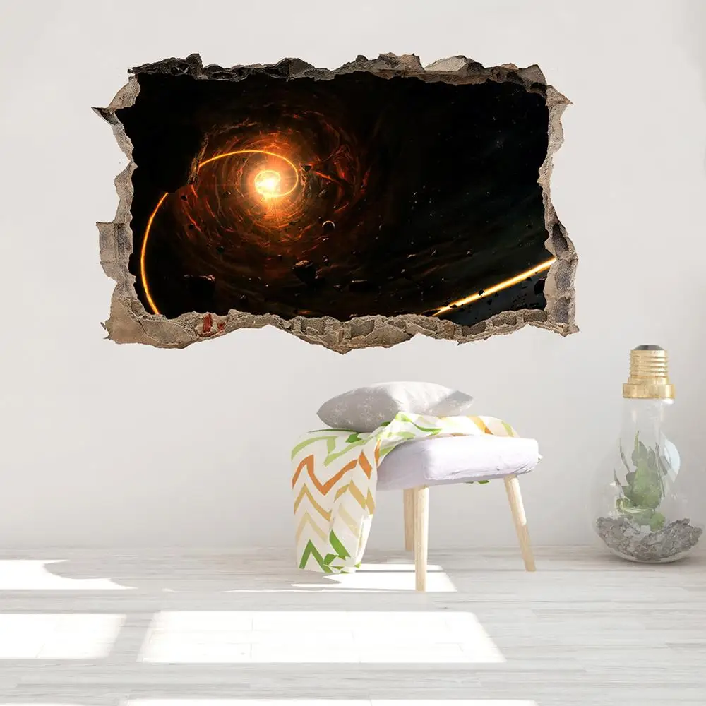 

KS6644 3D Star Black Hole Wall Pattern Sticker Wall Bedroom Decoration