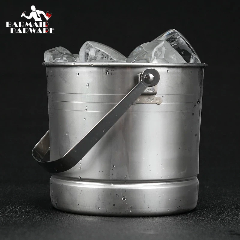 1.5L Stainless Steel Ice Bucket Wine Champagne with Strainer & Ice Tong