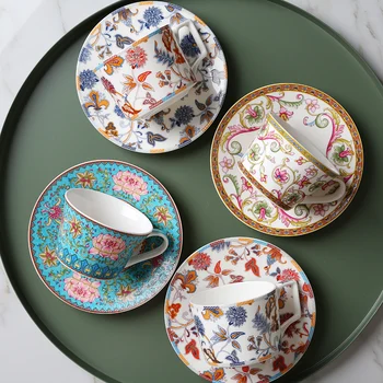 

English afternoon tea cup ceramic coffee cup set European small luxury ins wind coffee cup small exquisite and elegant teacup