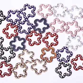 

Plum Blossom Rivets HotFix Crystals Decorative Rivets Painted Diamond Spike Garment Accessories 100Pcs Clothes Nails Diy Crafts