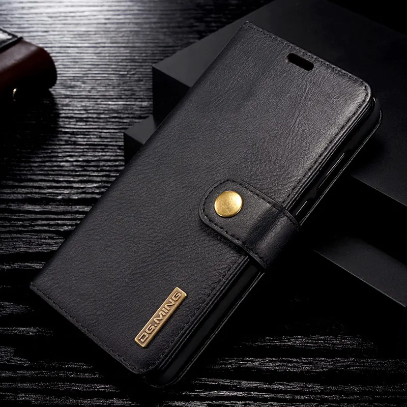 Многофункциональный чехол для телефона сумка для huawei P20 P30 Коврики 30 20 Pro Lite чехол Магнитный 2 в 1 съемный кожаный бумажник чехол-Обложка с подставкой и кардхолдером - Цвет: Черный
