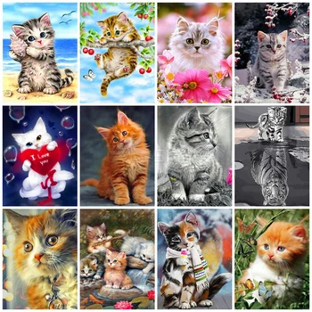 

EverShine 5D Diamond Painting Cat Cross Stitch Diamond Embroidery Animals Rhinestones Art Handwork Hobby Decoration For Home