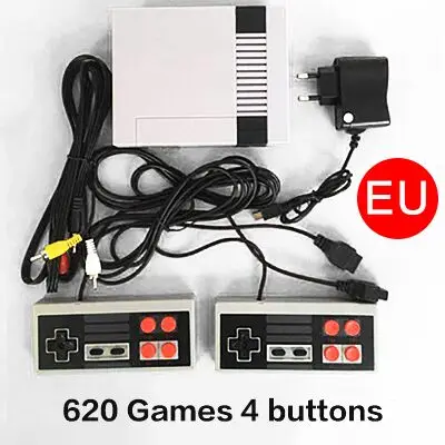 4 Buttones EU Plug Мини-ТВ портативная семейная игровая консоль для отдыха встроенный 620 классический AV порт ретро двойной геймпад игровой плеер подарок детям - Цвет: 4 Buttones EU Plug