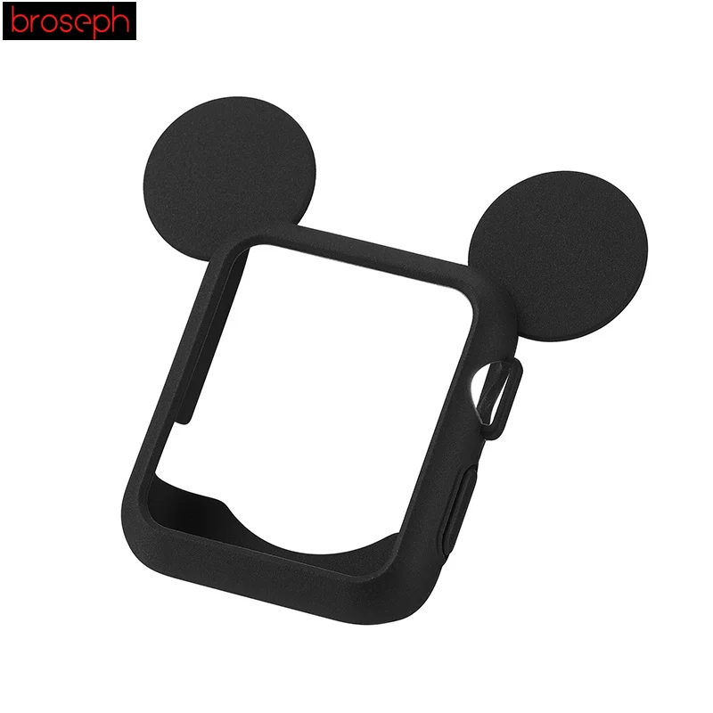 Black (mouse) Защитный чехол для Apple Watch Series 3 2 1 38 мм 42 мм силиконовый защитный чехол для iWatch 3 Band 42 мм 38 мм Чехлы для часов - Цвет: Black (mouse)