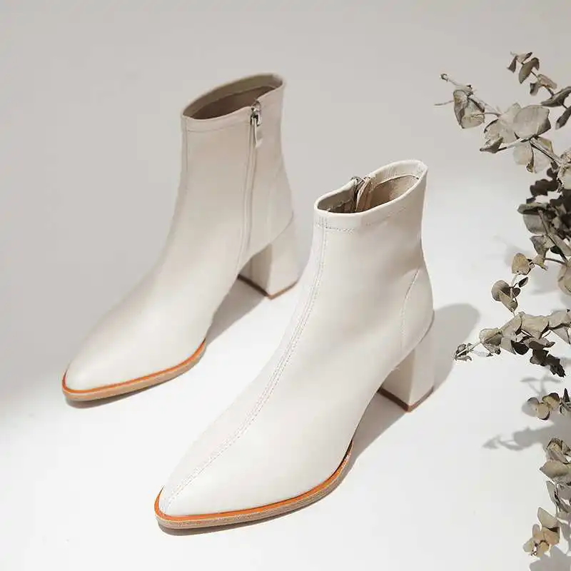 Krazing pot/ г.; модные ботинки из овечьей кожи на молнии на высоком каблуке с острым носком в винтажном стиле; элегантные свадебные ботинки для свиданий; Дизайнерские ботильоны; l14