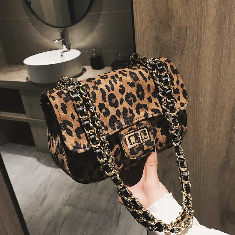 

Women Handbag Lock Leopard Small Square Bag Women Chain Shoulder Messenger Bag Luxury Evening Bag Clutch Cell Phone Bags