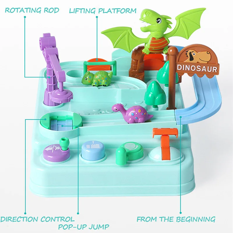 Забавный динозавр Приключения трек Приключения настольная игра родитель-ребенок интерактивные Пазлы для детей АБС-пластик материал