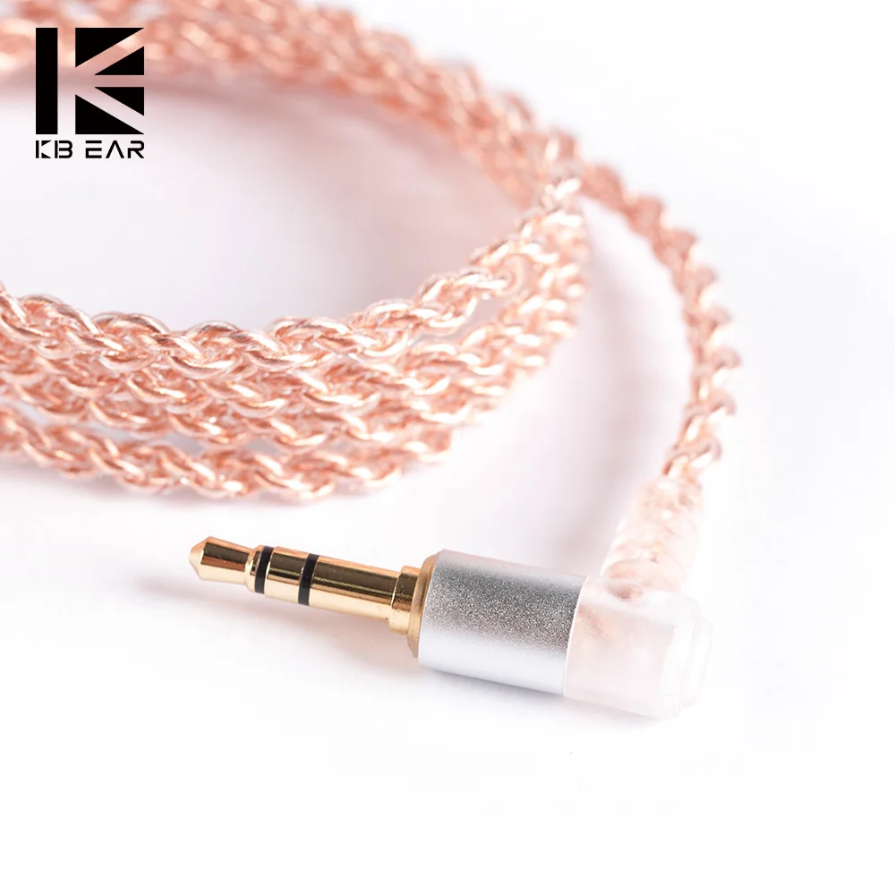 4-жильный медный кабель Keephifi KBEAR с микрофоном 2-контактный разъем QDC/TFZ/MMCX 3 5 мм Hi-Fi