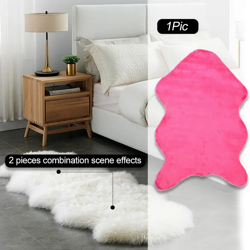 1pc Soft Imitation Wool Sofa Cushion Rug Non-Slip Whole Sheepskin Bay Window Living Room Bedroom Blanket Carpet Cushion M/L