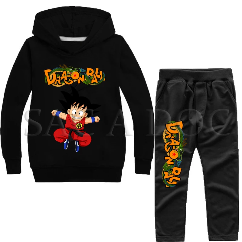 1 Dragon Ball Casual Sweater Children Autumn Set 2pcs Set Long Sleeve Hoodies+Pants Sets Toddler Boys Girls Tracksuits Outfit - Цвет: 1