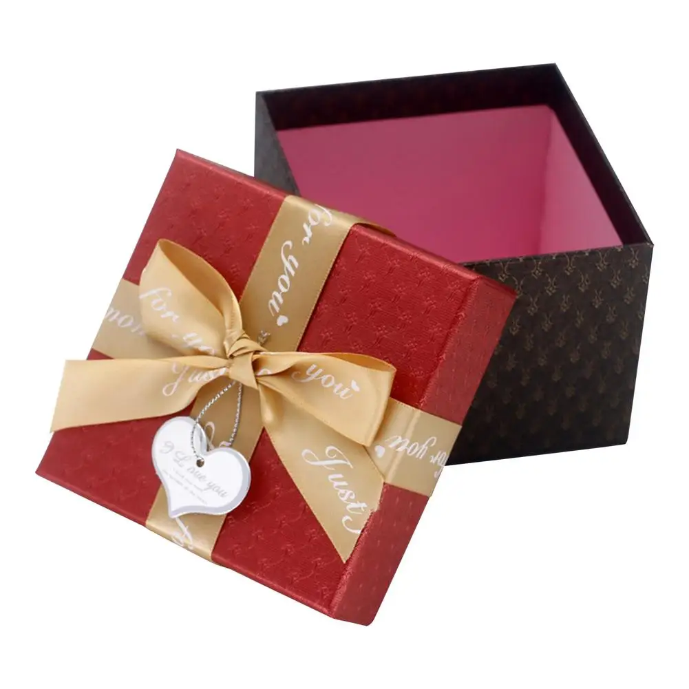 Gift Boxes For Presents Square Rigid Box With Ribbon Three-Piece Delicate Durable Christmas Wrapping O | Дом и сад