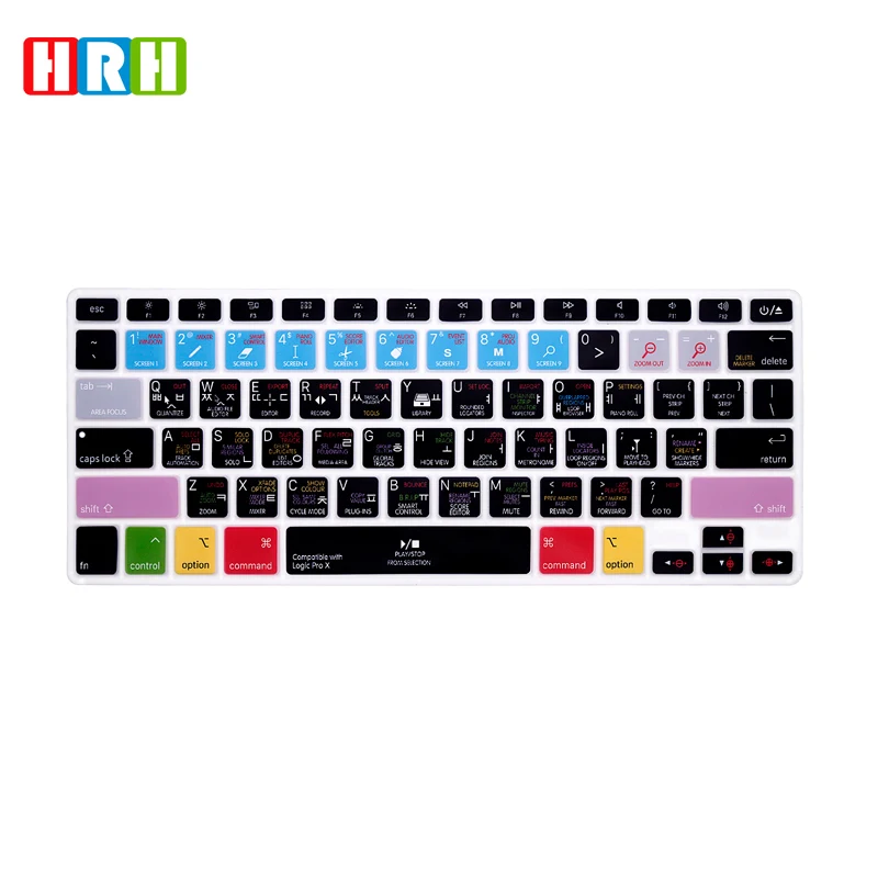 Корейские клавиши быстрого доступа HRH Logic Pro X Силиконовая накладка на клавиатуру