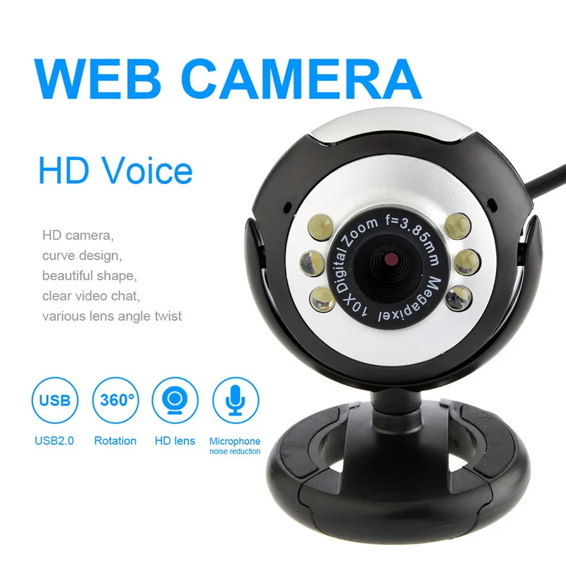 

16 megapixel USB Webcam Camera with Mic Night Vision Web Cam For PC Laptop Web Camera PC Webcam Video Calling Computer Camera