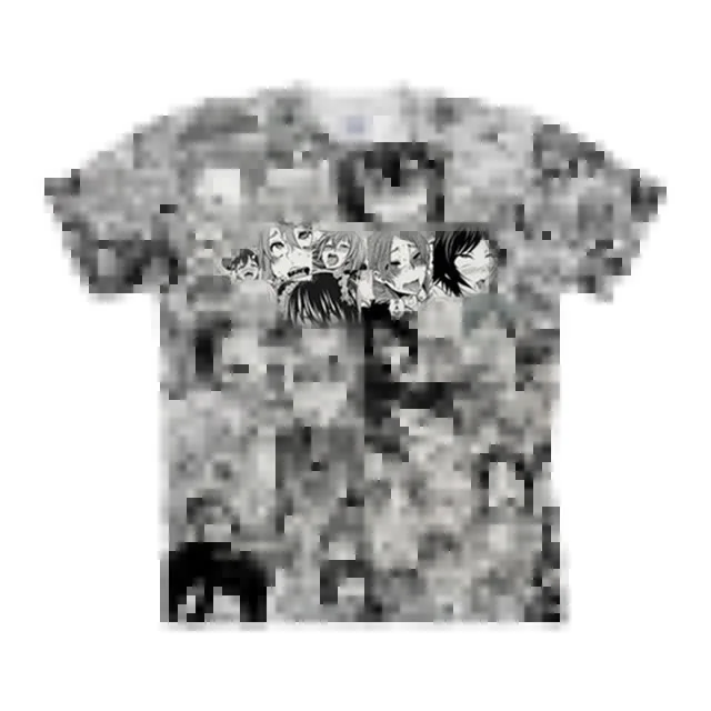 New Casual Anime 3D T-Shirt Men Open Mouth Ahegao Summer T Shirt Male Short Sleeve Tee Tops Man Streetwear Drop Ship - Цвет: TX1085(Asian Size)