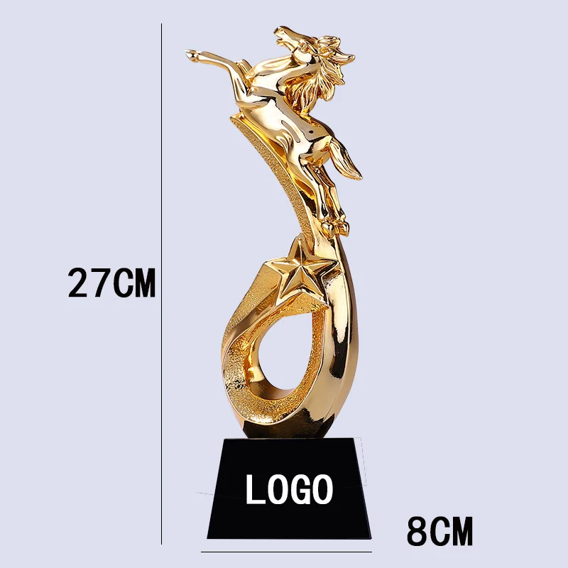 

Customized Tianma Starry Gold-plated Resin Trophy Sports Competition Outstanding Employee Honor Award Free Design Trophy