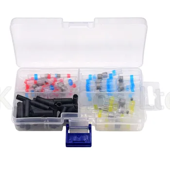 

100PCS/BOX SST-S11 SST-S21 SST-S31 SST-S41 Heat Shrink Butt Wire Connectors Waterproof Tinned Copper Solder Seal Terminals Kit