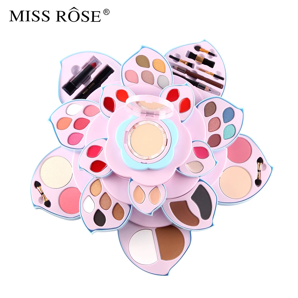 Miss Rose, профессиональный набор для макияжа, вращающаяся пудра, большой цвет сливы, макияж для визажиста, рождественский подарок, набор для макияжа MS210