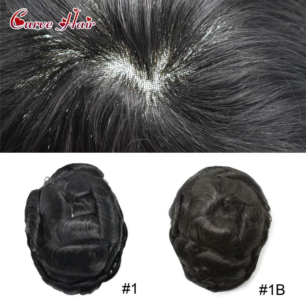 Человеческие волосы для мужчин s Toupee тонкие моно мужские парики NPU поли индийские