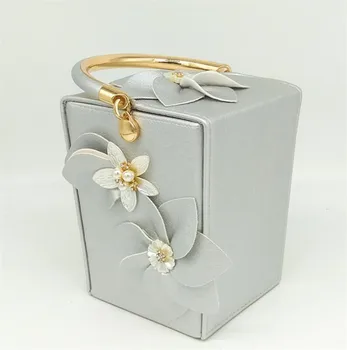 

2020 women leather tote luxury flowers evening bags banquet evening box bags wedding dinner purse drop shipping MN1465