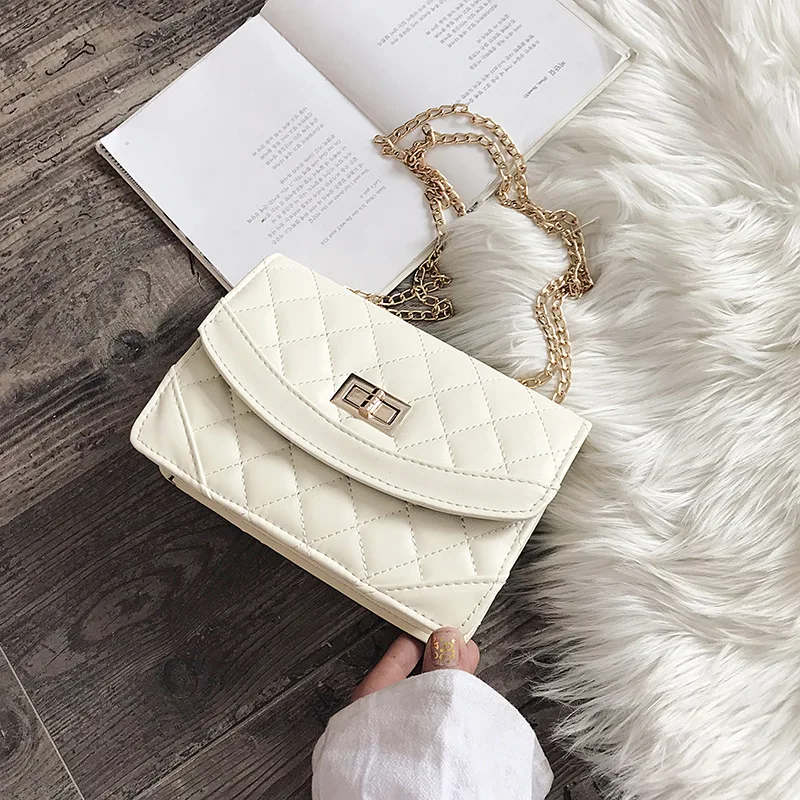 

Graceful Bag Women's 2020 New Style Rhombus Chain Bag Versatile Lock Square Sling Bag Mini Crossbody Bag Fashion