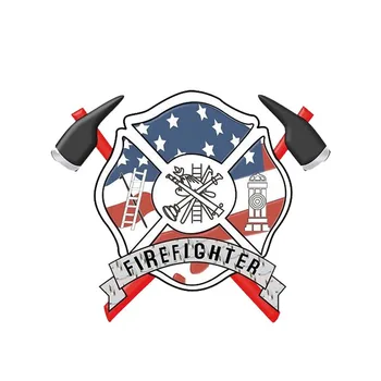 

Car Firefighter Axes Maltese Cross Vinyl Car Sticker Decals for Car Bumper Window Waterproof Car Accessories Interior KK14*11cm
