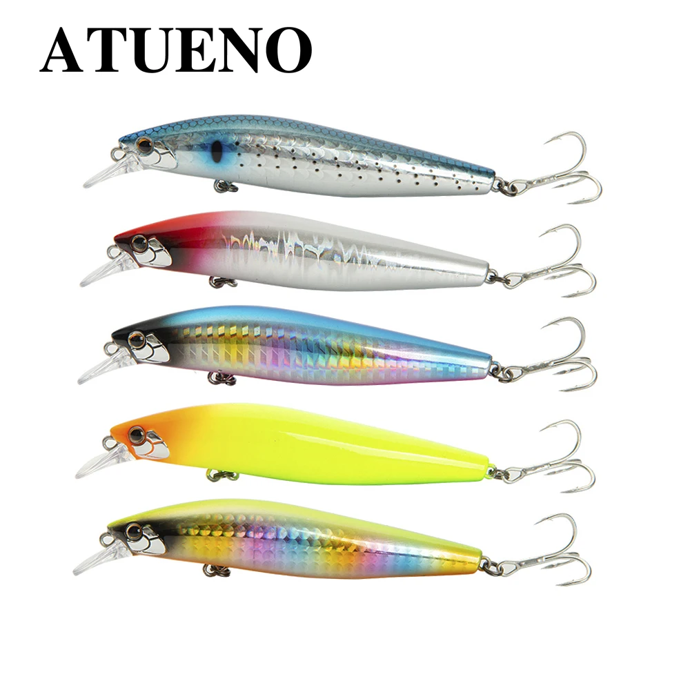 

ATUENO 1pcs Fishing Lure Minnow Bait Deep Swim Hard Tackle 10.5cm 17g 8 Color Floating Minnow Fishing Sinking Wobbler Pesca