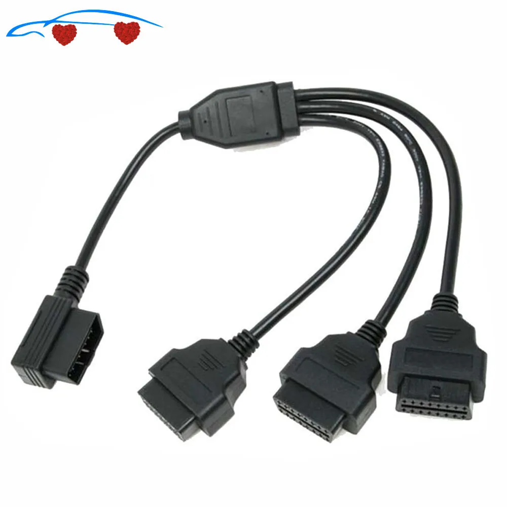 OBDII OBD 2 16Pin OBD2 16 Pin 1 в 3 Мужской три L Тип Женский Для Elm327 передачи автомобиля
