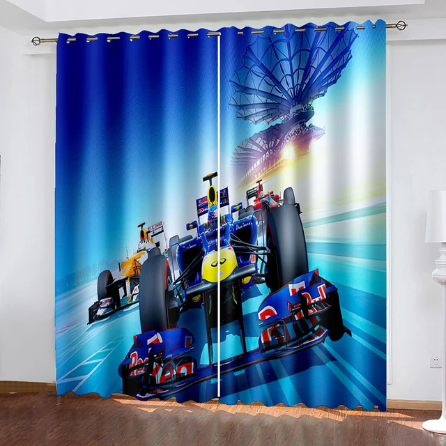 3D Printing Racing Car Window Curtain Kids Bedroom Living Room Racing Car  Blackout Curtain Insulated Drapes Decor カーテン - AliExpress